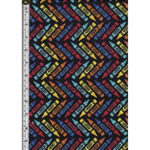 Fat Quarter 0117, Approx 50 x 52cm, Cotton Print Fabric, Carola Crayons Multi