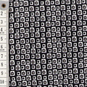 Fat Quarter 0120, Approx 50 x 52cm, Cotton Print Fabric, Squares on Black