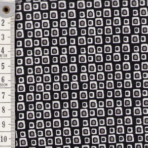 Fat Quarter 0120, Approx 50 x 52cm, Cotton Print Fabric, Squares on Black