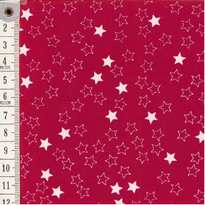 Fat Quarter 0122, Approx 50 x 52cm, Cotton Print Fabric, Red Stars