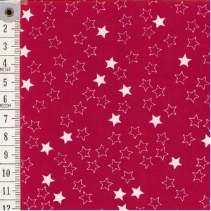 Fat Quarter 0122, Approx 50 x 52cm, Cotton Print Fabric, Red Stars