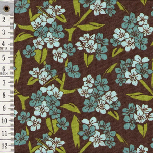 Fat Quarter 0124, Approx 50 x 52cm, Cotton Print Fabric, Khaki Floral
