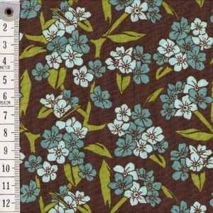 Fat Quarter 0124, Approx 50 x 52cm, Cotton Print Fabric, Khaki Floral