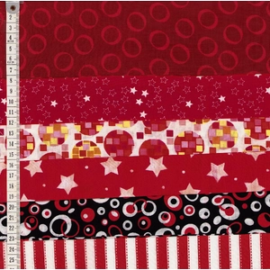 Red Mix Fat Quarter 6 Pack Per Image, #003