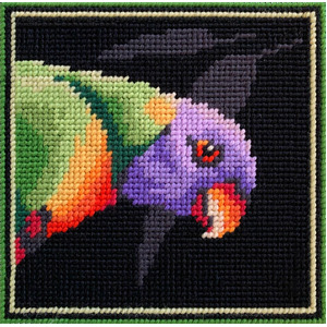 Country Threads RAINBOW LORIKEET Tapestry Kit, 15cm x 15cm FTK-003