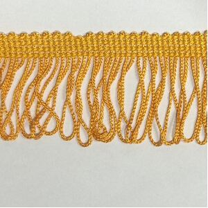 Fringing 45mm Golden Orange Rayon Fring Sash, Fabric Embellishments Per Metre