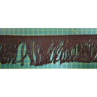 Fringing 65mm Brown Loop Rayon Fring Sash Fring, Fabric Embellishments Per Metre