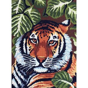 TIGER Tapestry Design Printed On 10 Count Canvas G40.138