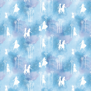 DISNEY FROZEN 2, Mystic Silhouettes Blue 110cm Wide Cotton Fabric