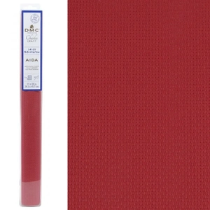 DMC 14 Count (5.5pts/cm) RED Aida Cloth 15&quot; x 18&quot; (38.1cm x 45.7cm)