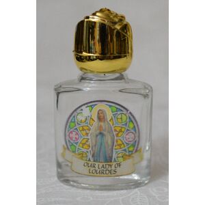 Holy Water Bottle, Our Lady Of Lourdes, 35 x 55mm Glass, Empty (no water)