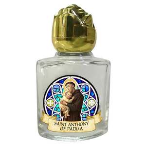 Holy Water Bottle, St Anthony Of Padua, 35 x 55mm Glass, Empty (no water)