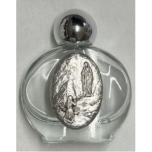 Glass Holy Water Bottle, Our Lady Of Lourdes, 45 x 55mm, Empty