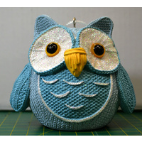 Owlet Blue Resin Ornament 9cm X 7cm X 7.5cm, Hang Or Sit, Cute