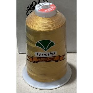 Gingko #G725 GOLD 5000m Polyester Machine Embroidery Thread, 120D/2