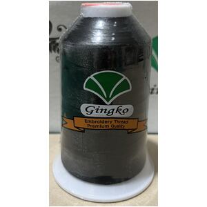 Gingko #G800 BLACK 5000m Polyester Machine Embroidery Thread, 120D/2