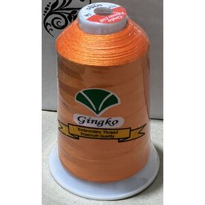 Gingko #G965 ORANGE 5000m Polyester Machine Embroidery Thread, 120D/2