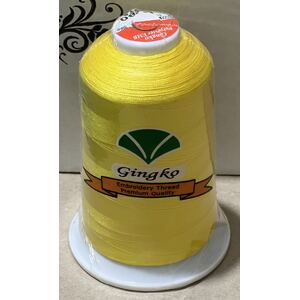 Gingko #G980 YELLOW 5000m Polyester Machine Embroidery Thread, 120D/2