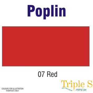 Polycotton Poplin Fabric, 112cm Wide Per Metre, Colour: RED