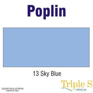 SKY BLUE Polycotton Poplin Fabric, 112Cm Wide Per Metre