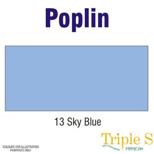 Polycotton Poplin Fabric, 112Cm Wide Per Metre, Colour: Sky Blue