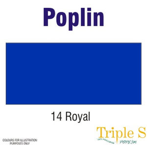Polycotton Poplin Fabric, 112cm Wide Per Metre, Colour: ROYAL BLUE