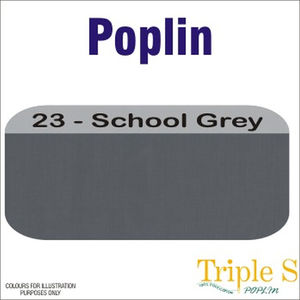 Polycotton Poplin Fabric, 112cm Wide Per Metre, Colour: SCHOOL GREY
