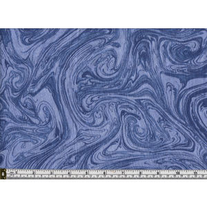 Triple S Marble Print 100% Cotton Quilt Backing Fabric, 260cm Wide Per Metre, NAVY BLUE