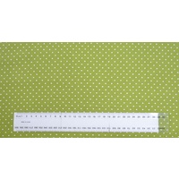 108cm REMNANT Cotton Fabric, 110cm Wide, Small Pin Spot GREEN GL6918.03