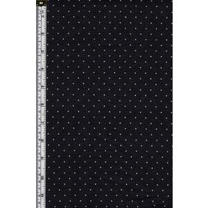 Cotton Fabric, Dots White on Black 110cm Wide Per Metre