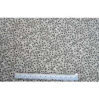 Cotton Fabric, Daisy Chain Black on White, 110cm Wide Per Metre
