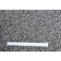 188cm Remnant Daisy Chain White on Black, 110cm Wide Cotton Fabric