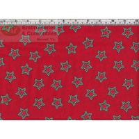 Christmas Gingham Star GREEN / RED, 137cm Per Metre