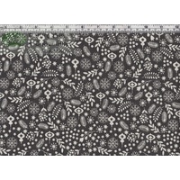 Christmas Festive Potpouri CHARCOAL 137cm wide Cotton Fabric