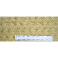 Cotton Fabric, 110cm Wide, GL6938.02 Paisley BEIGE 95cm REMNANT