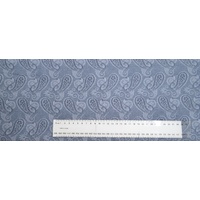 85cm REMNANT Cotton Fabric, 110cm Wide, GL6938.06 Paisley BLUEBERRY