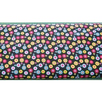 Bee Flower Multi Black Per Metre