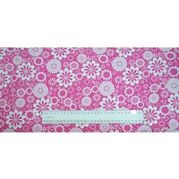 114cm REMNANT Cotton Fabric, 110cm Wide, Funky Flora FUCHSIA GL6949.21