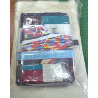 Sew Easy Illusions Queen Size Quilt Set Kit 2 Pillow Cases, Batting, POMEGRANITE