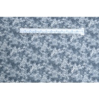 Soft Floral Blue Grey, 110cm Wide per Metre