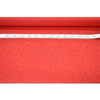 Paisley Embossed Dyed Polycotton, RED, Per Metre, 110cm Wide