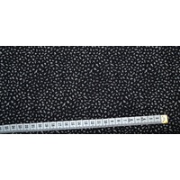 White Sprigs on Black, 112cm Wide per Metre
