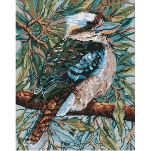 Glo Hill&#39;s KOOKABURRA Tapestry Design Printed On Canvas GLO.01 - DMC Soft Cotton, (Retors Mat) Kitted