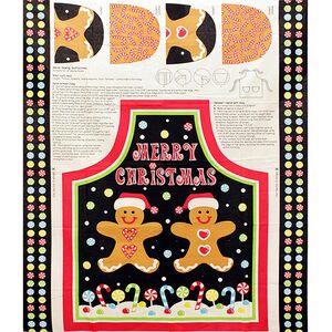 Sugar &amp; Spice Textiles Gingerbread Apron Panel, 90cm x 112cm