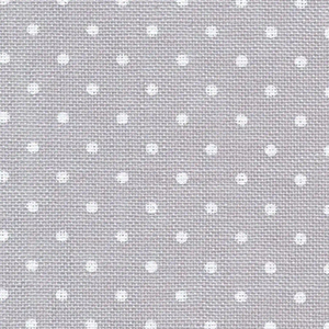 Belfast 32 Count WHITE DOTS GREY, 140cm Wide Evenweave Linen, Zweigart 3609.7349
