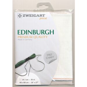 Zweigart Edingburgh 3217.101 Linen Antique White, 36Ct/14St Precut 48x68cm