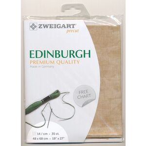 Zweigart Edingburgh 3217.3009 Country Mocha, 36Ct/14St Precut 48x68cm Linen