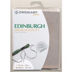 Zweigart Edingburgh 3217.3021 STONE, 36Ct/14St Precut 48x68cm Linen