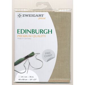 Zweigart Edingburgh 3217.52 FLAX, 36Ct/14St Precut 48x68cm Linen
