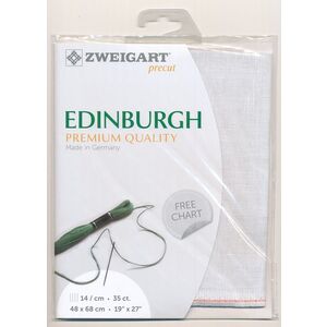 Zweigart Edingburgh 3217.7011 SILVERY MOON, 36Ct/14St Precut 48x68cm Linen